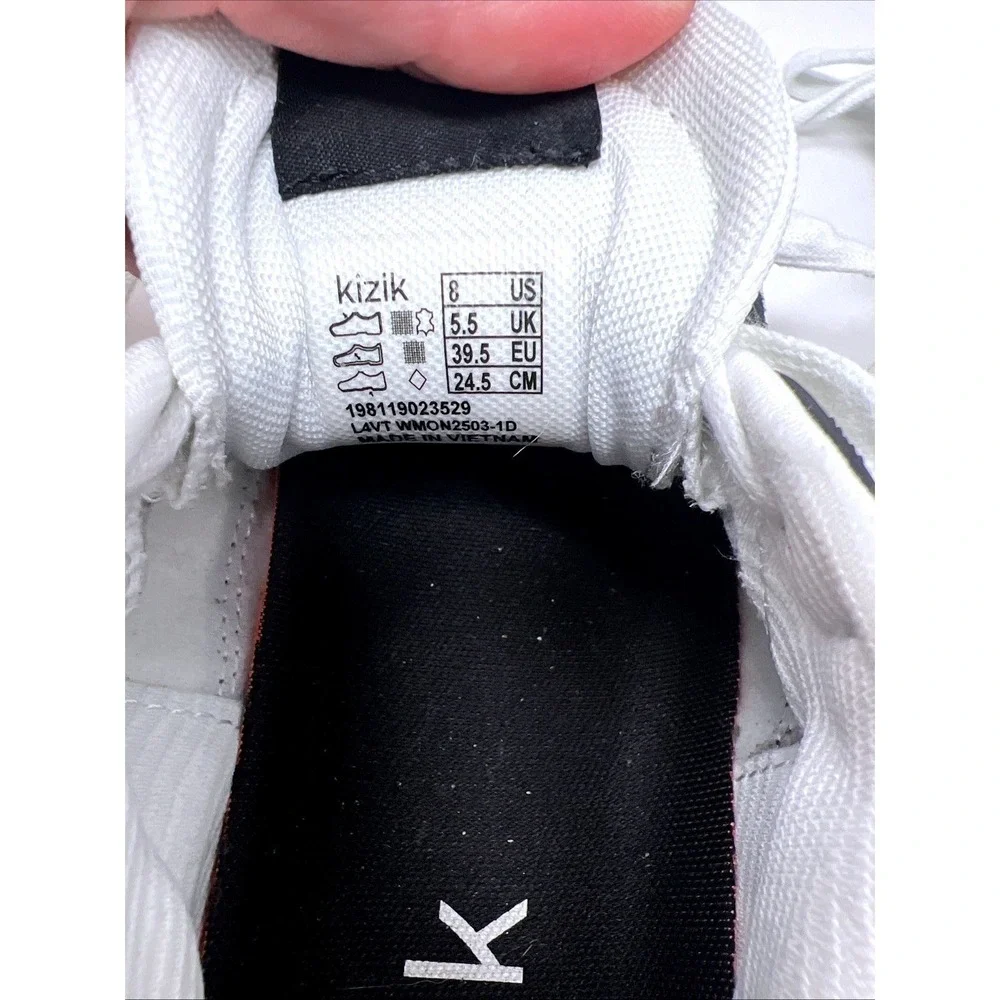 Kizik Monaco White/Black Hands-Free Slip in/on Shoes Womens size 8 Walking Retro